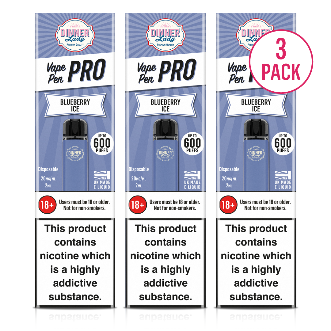 Three Pack - Blueberry Ice Disposable Vape Pen Pro